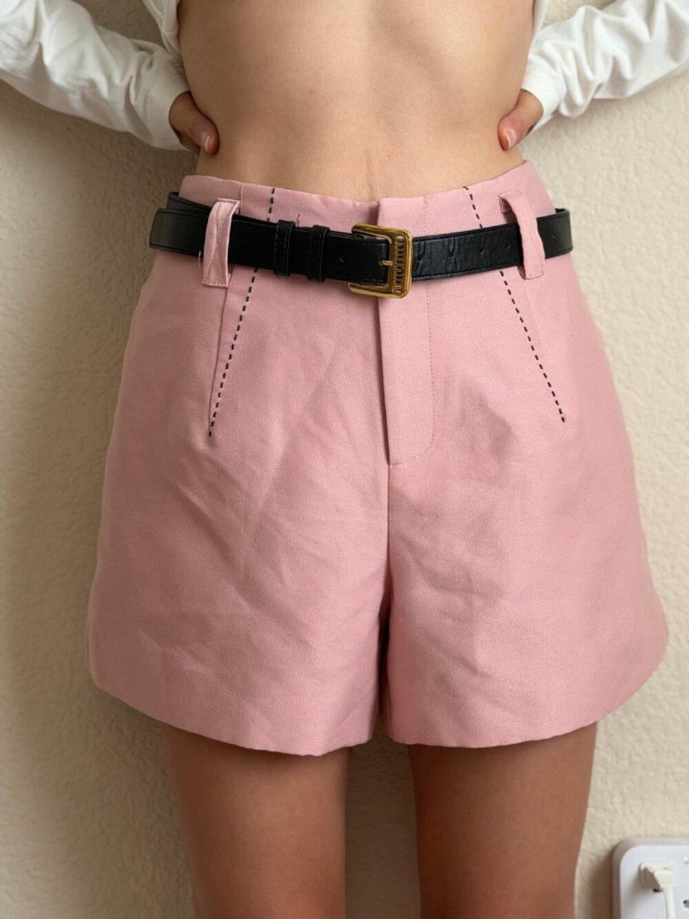 PTL Women's Pink High Waisted Shorts Size M New with Tags